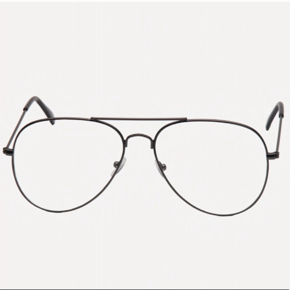 🖤CLEAR AVIATOR SUNGLASSES BLACK FASHION GLASSES - Picture 5 of 5